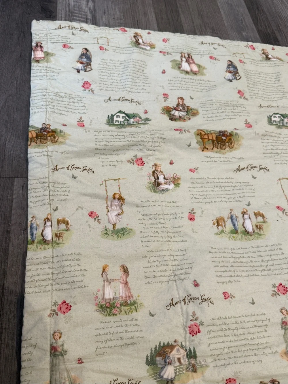 Handmade Anne of Green Gables Patchwork Quilt Lap Blanket Cottagecore
